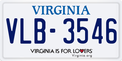 VA license plate VLB3546