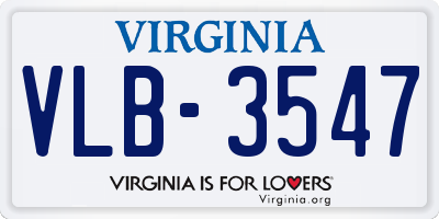 VA license plate VLB3547