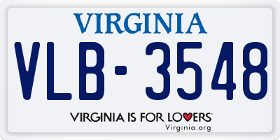 VA license plate VLB3548