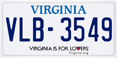 VA license plate VLB3549