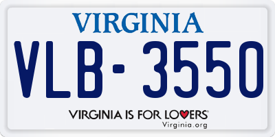 VA license plate VLB3550