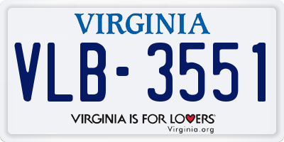 VA license plate VLB3551
