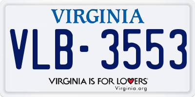 VA license plate VLB3553