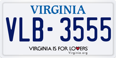 VA license plate VLB3555