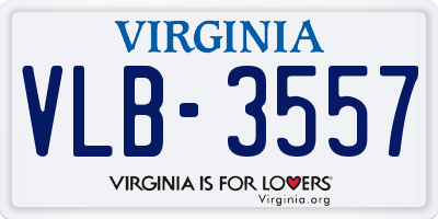 VA license plate VLB3557