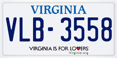 VA license plate VLB3558