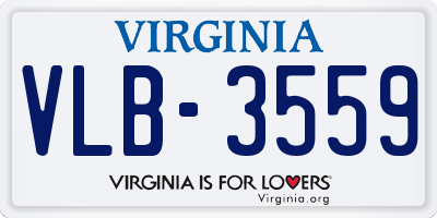 VA license plate VLB3559