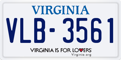 VA license plate VLB3561