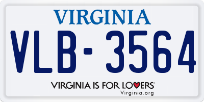 VA license plate VLB3564