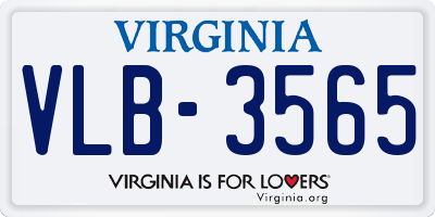 VA license plate VLB3565