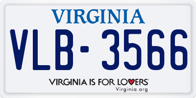VA license plate VLB3566