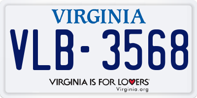 VA license plate VLB3568
