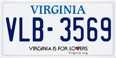 VA license plate VLB3569