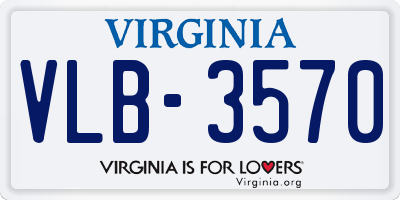 VA license plate VLB3570