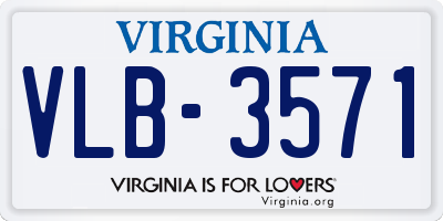 VA license plate VLB3571