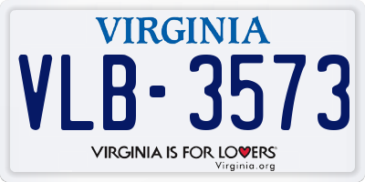 VA license plate VLB3573