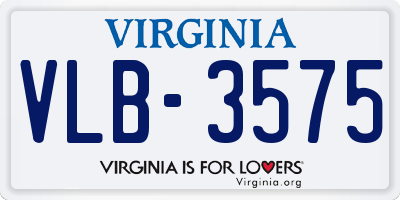 VA license plate VLB3575