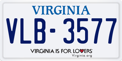 VA license plate VLB3577