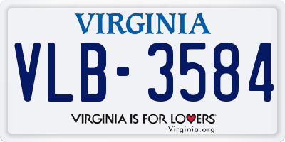 VA license plate VLB3584