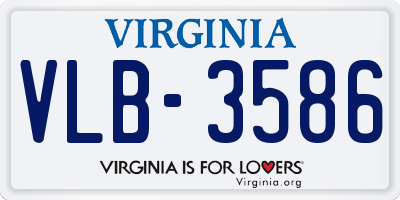 VA license plate VLB3586