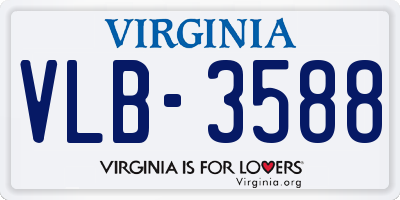 VA license plate VLB3588