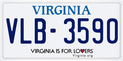 VA license plate VLB3590