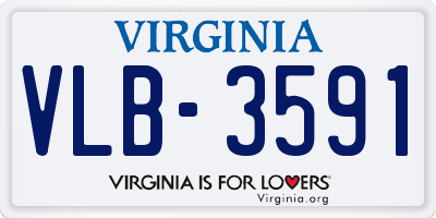 VA license plate VLB3591