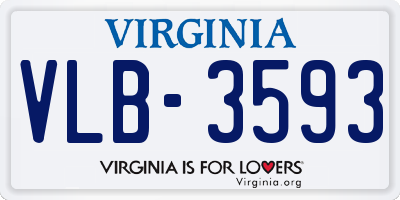 VA license plate VLB3593