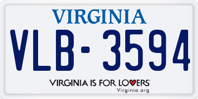 VA license plate VLB3594