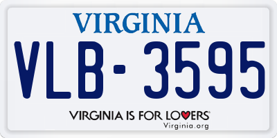 VA license plate VLB3595