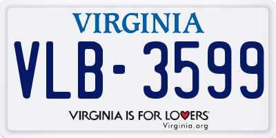 VA license plate VLB3599