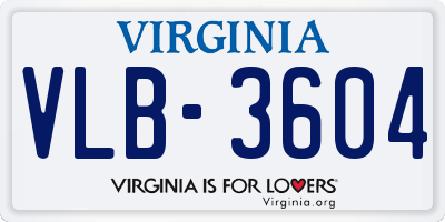 VA license plate VLB3604