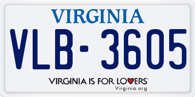 VA license plate VLB3605
