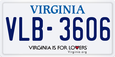 VA license plate VLB3606