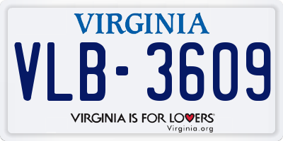 VA license plate VLB3609