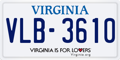 VA license plate VLB3610