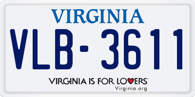 VA license plate VLB3611