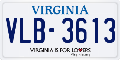 VA license plate VLB3613