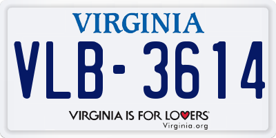 VA license plate VLB3614