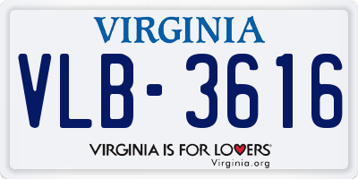 VA license plate VLB3616