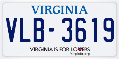 VA license plate VLB3619