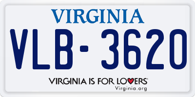 VA license plate VLB3620