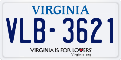 VA license plate VLB3621