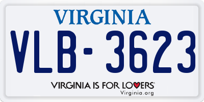 VA license plate VLB3623