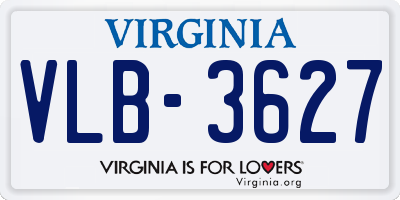 VA license plate VLB3627