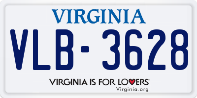 VA license plate VLB3628