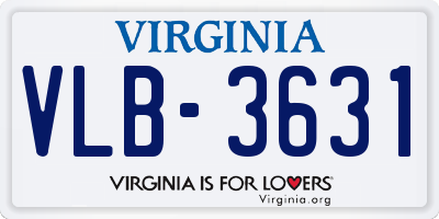 VA license plate VLB3631