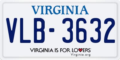 VA license plate VLB3632