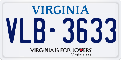 VA license plate VLB3633