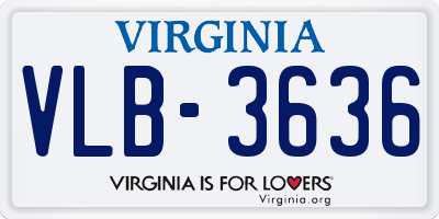 VA license plate VLB3636